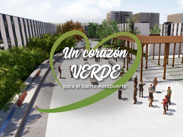 Logotipo de la campaña "Un corazón verde para el barrio del Aeropuerto"