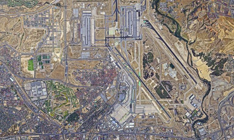 Vista aérea del distrito de Barajas
